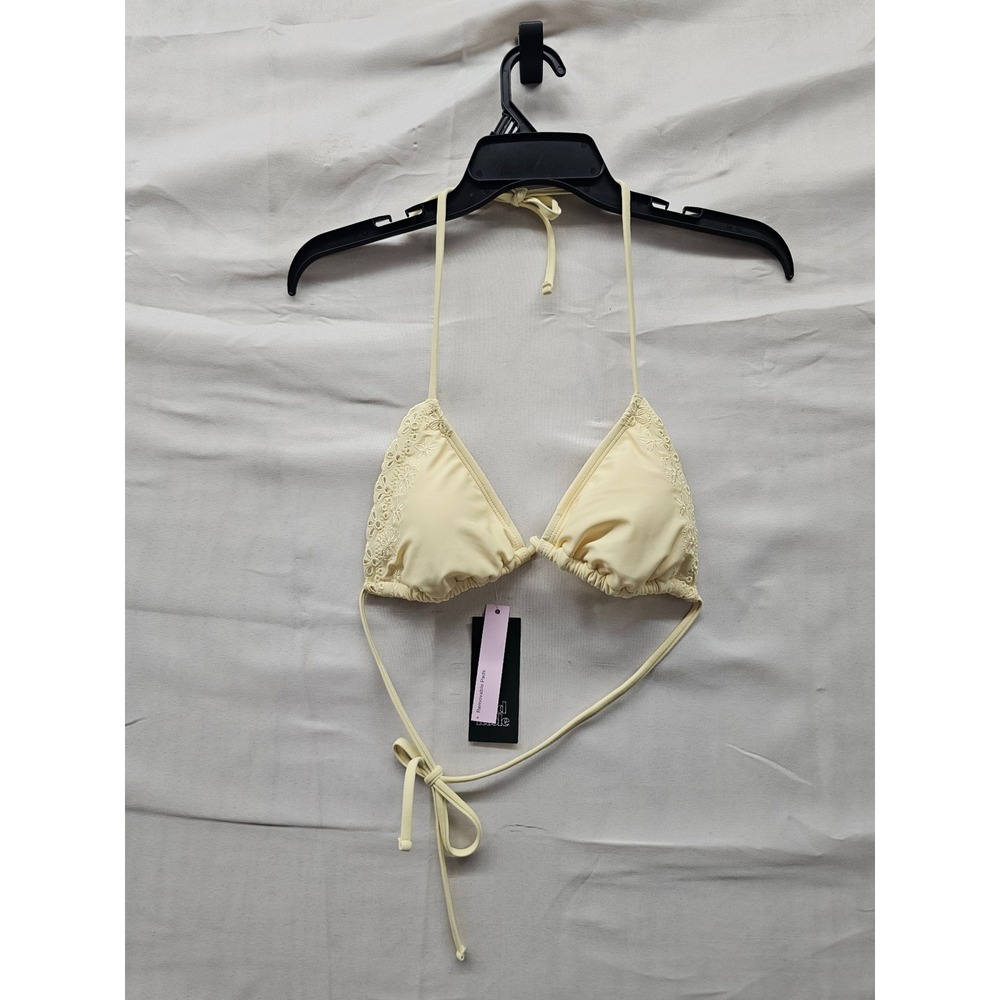 Wild Fable Womens Triangle Bikini Top Yellow Nylon Blend Casual Size Medium